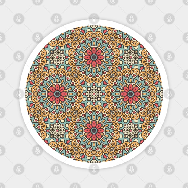 Ornamental floral mandala pattern #4 Magnet by GreekTavern